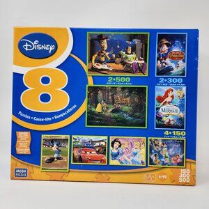 Mega Puzzles Disney 8 Puzzle Set With Toy Story, Pinocchio, Snow White, Little M